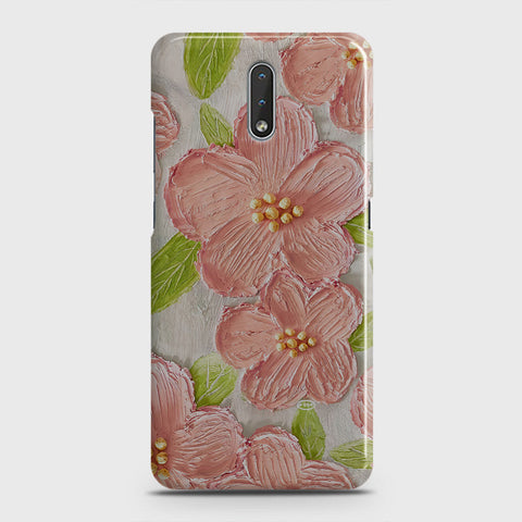 Nokia 2.3 Cover - Floral Series - Design 9 - Pink & Green - Matte Finish - Snap On Hard Case with LifeTime Colors Guarantee