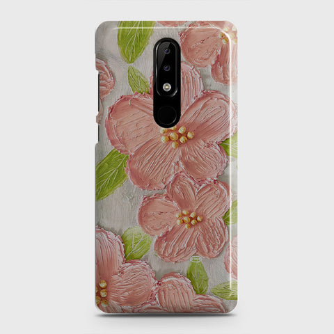 Nokia 3.1 Plus Cover - Floral Series - Design 9 - Pink & Green - Matte Finish - Snap On Hard Case with LifeTime Colors Guarantee