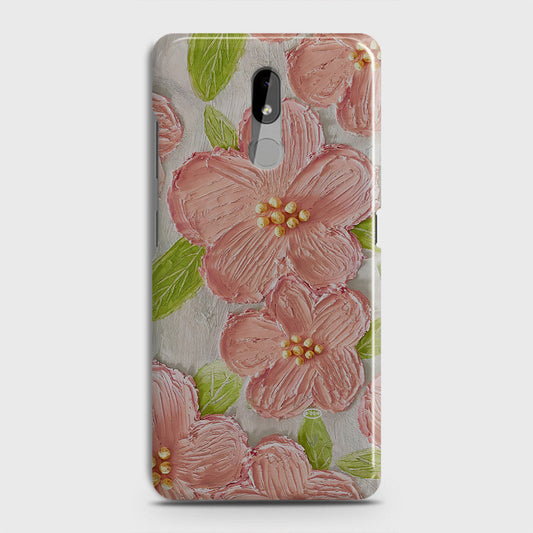 Nokia 3.2 Cover - Floral Series - Design 9 - Pink & Green - Matte Finish - Snap On Hard Case with LifeTime Colors Guarantee