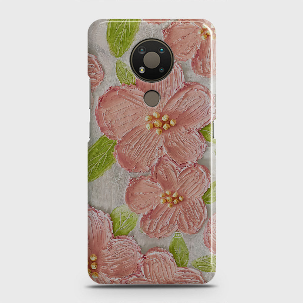 Nokia 3.4 Cover - Floral Series - Design 9 - Pink & Green - Matte Finish - Snap On Hard Case with LifeTime Colors Guarantee