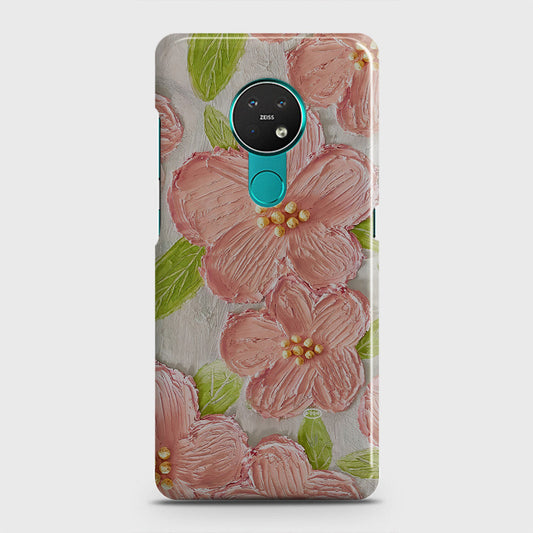 Nokia 6.2 Cover - Floral Series - Design 9 - Pink & Green - Matte Finish - Snap On Hard Case with LifeTime Colors Guarantee