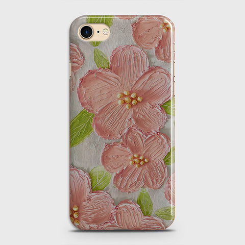 iPhone 8 Cover - Floral Series - Design 9 - Pink & Green - Matte Finish - Snap On Hard Case with LifeTime Colors Guarantee