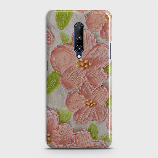 OnePlus 7 Pro  Cover - Floral Series - Design 9 - Pink & Green - Matte Finish - Snap On Hard Case with LifeTime Colors Guarantee