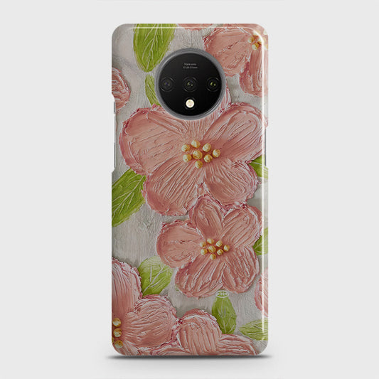 OnePlus 7T Cover - Floral Series - Design 9 - Pink & Green - Matte Finish - Snap On Hard Case with LifeTime Colors Guarantee