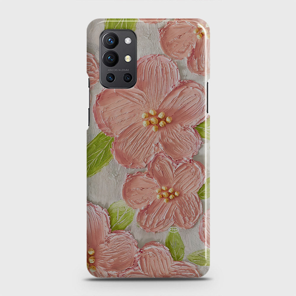 OnePlus 9R  Cover - Floral Series - Design 9 - Pink & Green - Matte Finish - Snap On Hard Case with LifeTime Colors Guarantee