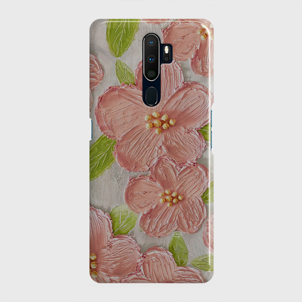 Oppo A5 2020 Cover - Floral Series - Design 9 - Pink & Green - Matte Finish - Snap On Hard Case with LifeTime Colors Guarantee