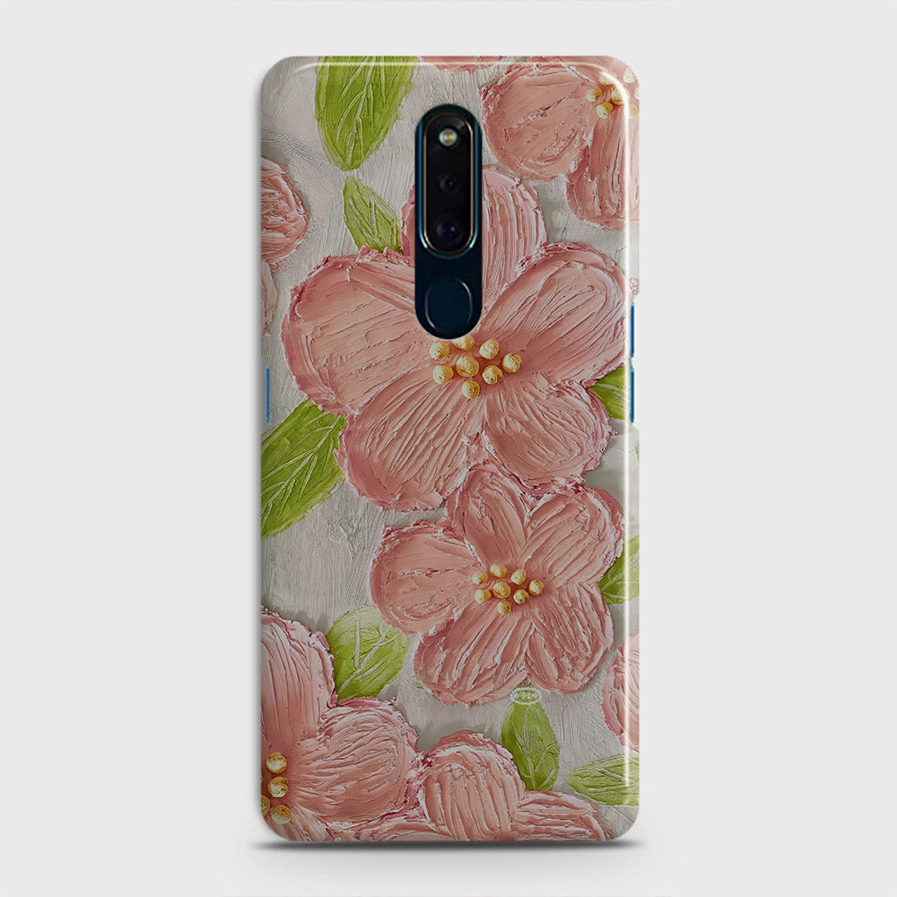 Oppo F11 Cover - Floral Series - Design 9 - Pink & Green - Matte Finish - Snap On Hard Case with LifeTime Colors Guarantee