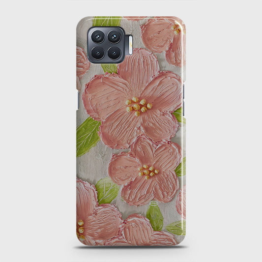 Oppo F17 Pro Cover - Floral Series - Design 9 - Pink & Green - Matte Finish - Snap On Hard Case with LifeTime Colors Guarantee