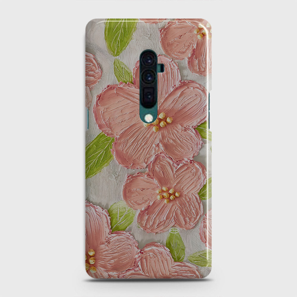 Oppo Reno 10x zoom Cover - Floral Series - Design 9 - Pink & Green - Matte Finish - Snap On Hard Case with LifeTime Colors Guarantee