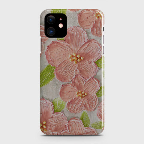 iPhone 12 Cover - Floral Series - Design 9 - Pink & Green - Matte Finish - Snap On Hard Case with LifeTime Colors Guarantee