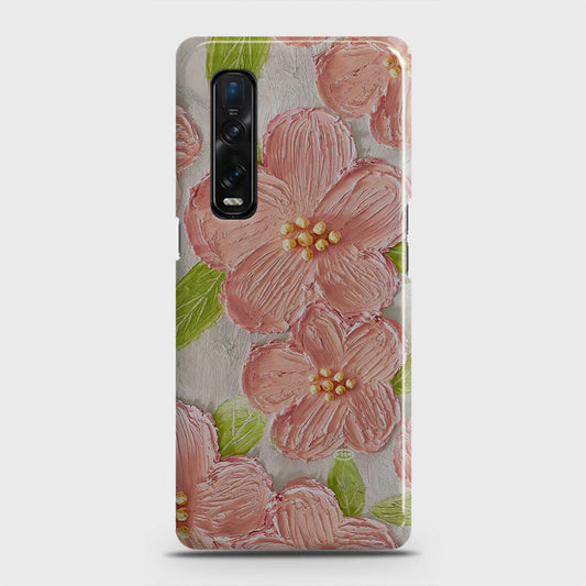 Oppo Find X2 Pro Cover - Floral Series - Design 9 - Pink & Green - Matte Finish - Snap On Hard Case with LifeTime Colors Guarantee