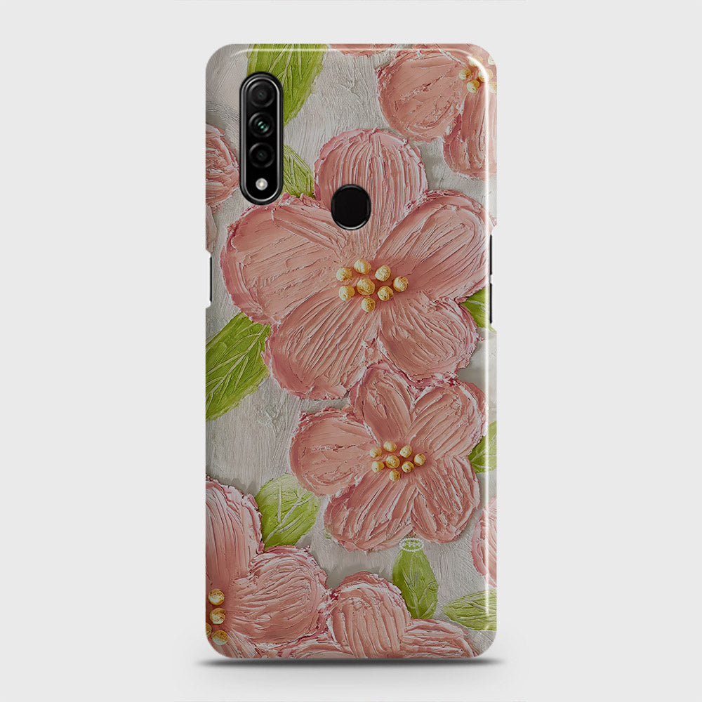 Oppo A8 Cover - Floral Series - Design 9 - Pink & Green - Matte Finish - Snap On Hard Case with LifeTime Colors Guarantee