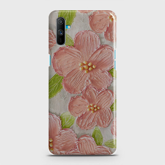 Realme C3 Cover - Floral Series - Design 9 - Pink & Green - Matte Finish - Snap On Hard Case with LifeTime Colors Guarantee