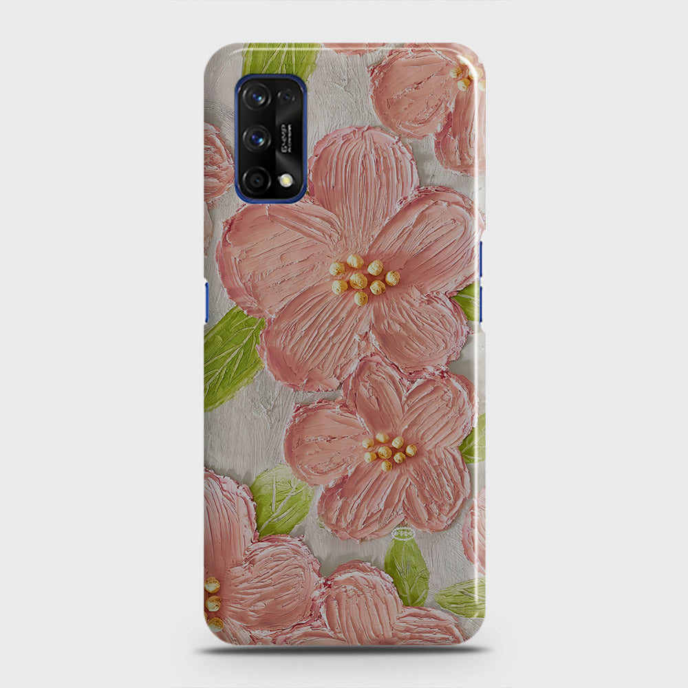 Realme 7 Pro Cover - Floral Series - Design 9 - Pink & Green - Matte Finish - Snap On Hard Case with LifeTime Colors Guarantee