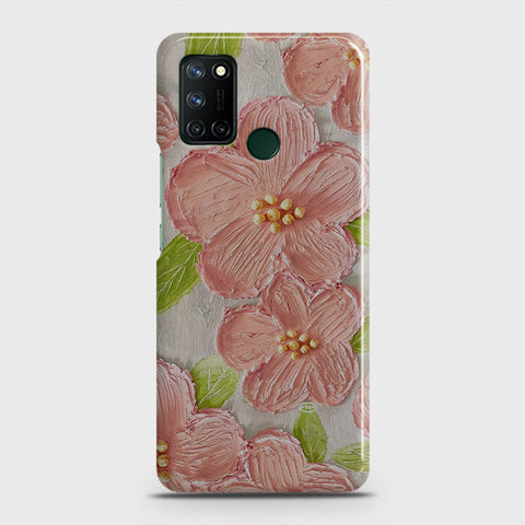 Realme 7i Cover - Floral Series - Design 9 - Pink & Green - Matte Finish - Snap On Hard Case with LifeTime Colors Guarantee