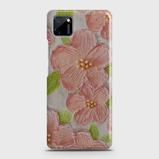 Realme C11 Cover - Floral Series - Design 9 - Pink & Green - Matte Finish - Snap On Hard Case with LifeTime Colors Guarantee