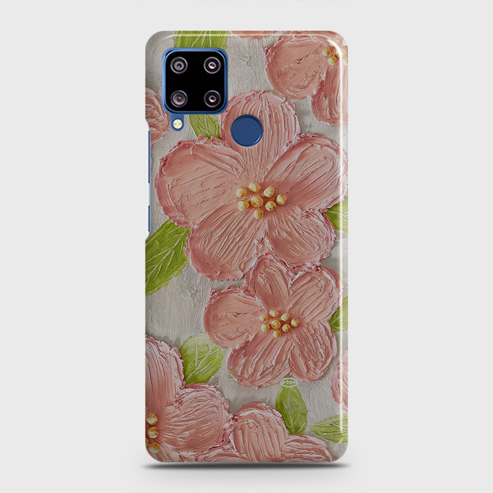 Realme C15 Cover - Floral Series - Design 9 - Pink & Green - Matte Finish - Snap On Hard Case with LifeTime Colors Guarantee