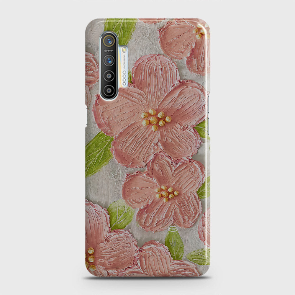 Realme XT Cover - Floral Series - Design 9 - Pink & Green - Matte Finish - Snap On Hard Case with LifeTime Colors Guarantee