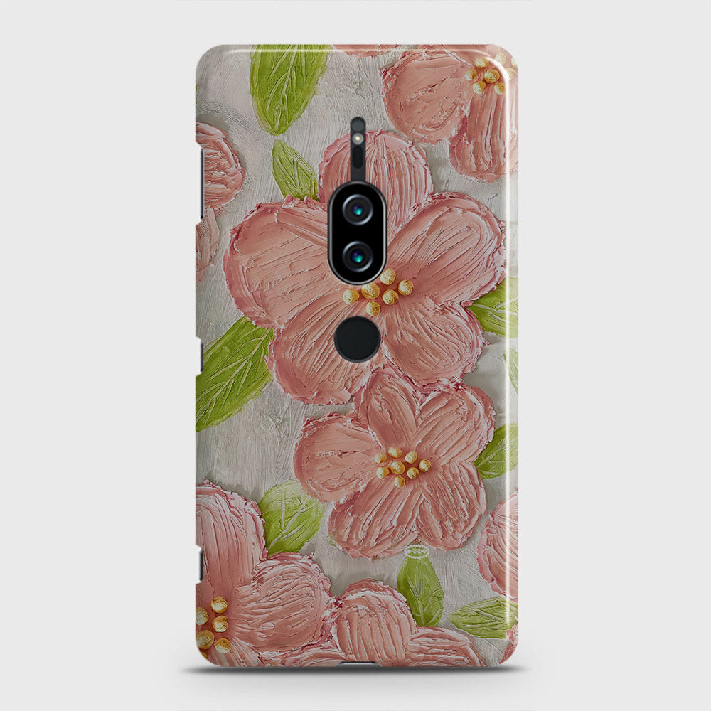 Sony Xperia XZ2 Premium Cover - Floral Series - Design 9 - Pink & Green - Matte Finish - Snap On Hard Case with LifeTime Colors Guarantee