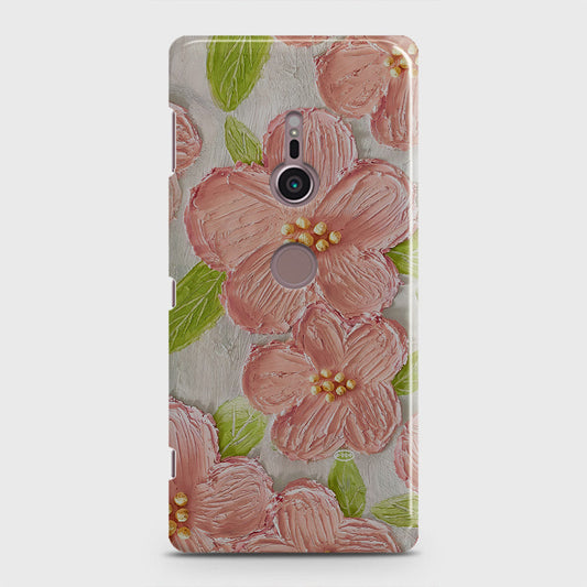 Sony Xperia XZ2 Cover - Floral Series - Design 9 - Pink & Green - Matte Finish - Snap On Hard Case with LifeTime Colors Guarantee