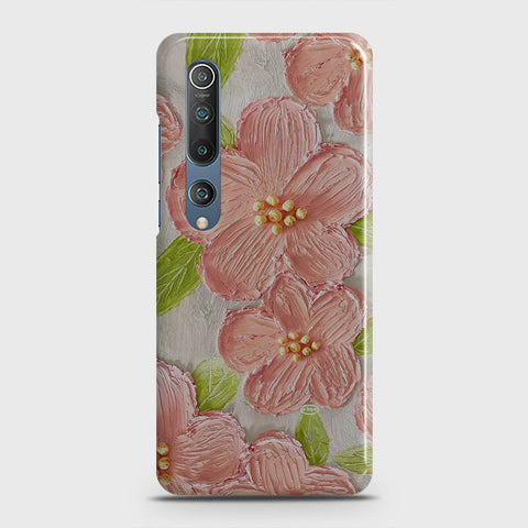 Xiaomi Mi 10 Cover - Floral Series - Design 8 - Purple & Yellow - Matte Finish - Snap On Hard Case with LifeTime Colors Guarantee