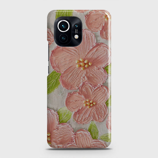 Xiaomi Mi 11 Cover - Floral Series - Design 8 - Purple & Yellow - Matte Finish - Snap On Hard Case with LifeTime Colors Guarantee