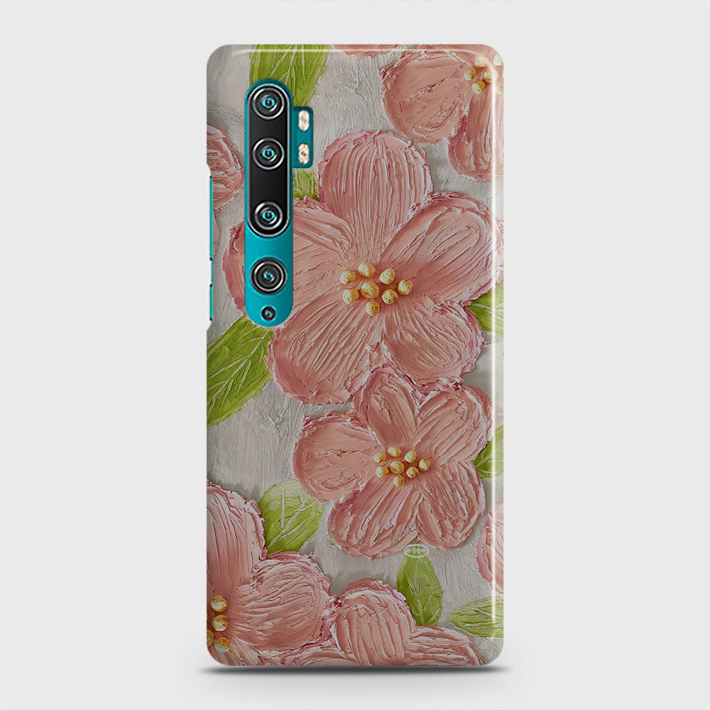 Xiaomi Mi Note 10 Cover - Floral Series - Design 8 - Purple & Yellow - Matte Finish - Snap On Hard Case with LifeTime Colors Guarantee