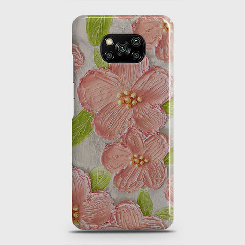 Xiaomi Poco X3 Cover - Floral Series - Design 8 - Purple & Yellow - Matte Finish - Snap On Hard Case with LifeTime Colors Guarantee