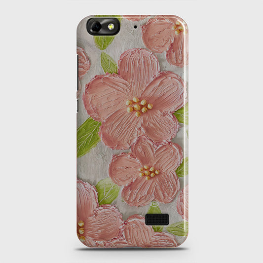 Huawei Honor 4C Cover - Floral Series - Design 9 - Pink & Green - Matte Finish - Snap On Hard Case with LifeTime Colors Guarantee