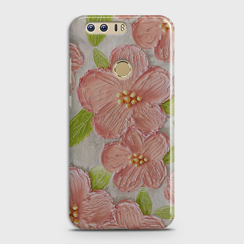 Huawei Honor 8 Cover - Floral Series - Design 9 - Pink & Green - Matte Finish - Snap On Hard Case with LifeTime Colors Guarantee