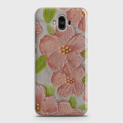 Huawei Mate 10 Cover - Floral Series - Design 9 - Pink & Green - Matte Finish - Snap On Hard Case with LifeTime Colors Guarantee