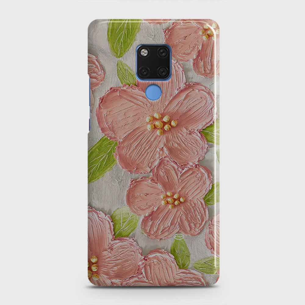 Huawei Mate 20 Cover - Floral Series - Design 9 - Pink & Green - Matte Finish - Snap On Hard Case with LifeTime Colors Guarantee