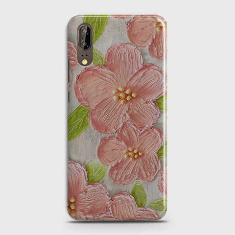 Huawei P20 Cover - Floral Series - Design 9 - Pink & Green - Matte Finish - Snap On Hard Case with LifeTime Colors Guarantee