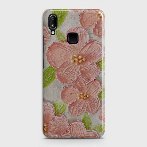 Vivo V11 Cover - Floral Series - Design 9 - Pink & Green - Matte Finish - Snap On Hard Case with LifeTime Colors Guarantee