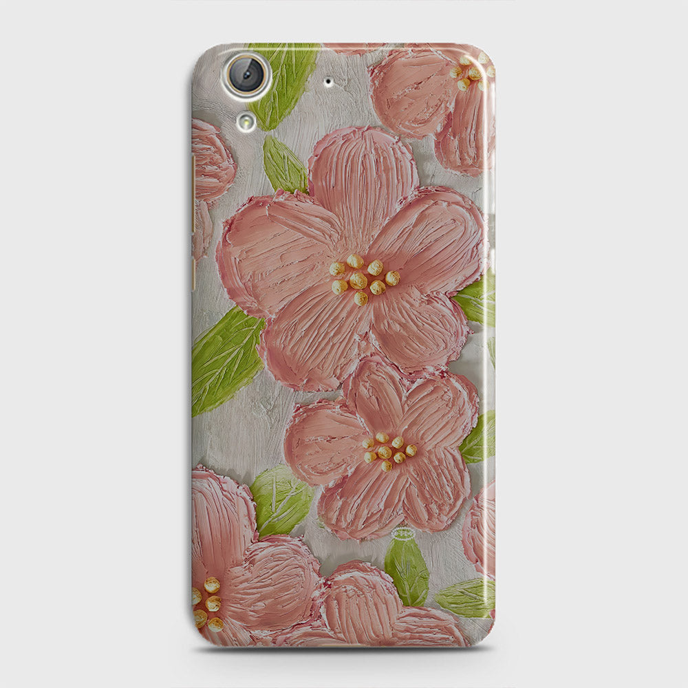 Huawei Y6 II Cover - Floral Series - Design 9 - Pink & Green - Matte Finish - Snap On Hard Case with LifeTime Colors Guarantee