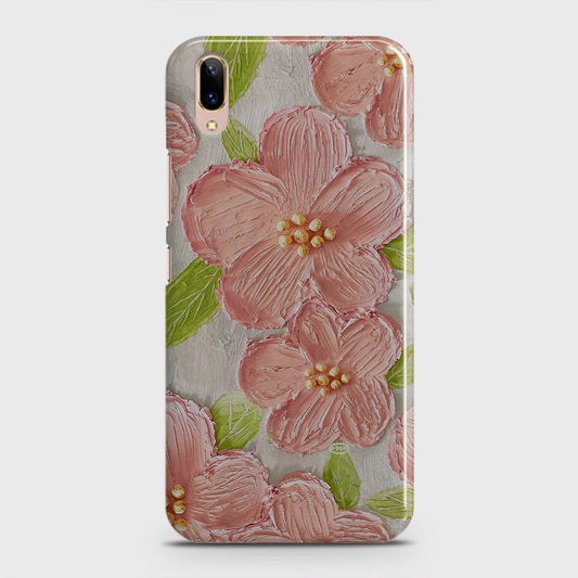 Vivo V11 Pro Cover - Floral Series - Design 9 - Pink & Green - Matte Finish - Snap On Hard Case with LifeTime Colors Guarantee