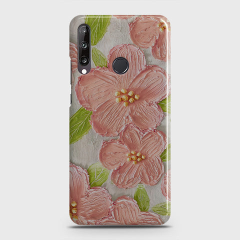 Huawei Y7p  Cover - Floral Series - Design 9 - Pink & Green - Matte Finish - Snap On Hard Case with LifeTime Colors Guarantee