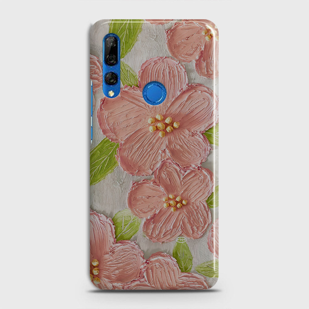 Huawei Y9 Prime 2019 Cover - Floral Series - Design 9 - Pink & Green - Matte Finish - Snap On Hard Case with LifeTime Colors Guarantee