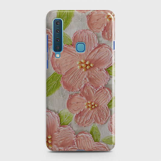 Samsung Galaxy A9 2018 Cover - Floral Series - Design 9 - Pink & Green - Matte Finish - Snap On Hard Case with LifeTime Colors Guarantee