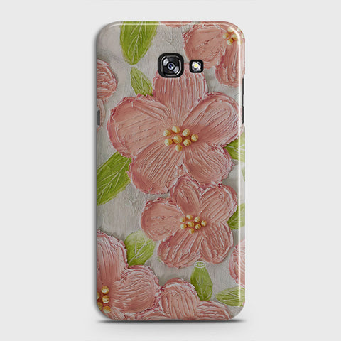 Samsung Galaxy A7 2017 / A720 Cover - Floral Series - Design 9 - Pink & Green - Matte Finish - Snap On Hard Case with LifeTime Colors Guarantee