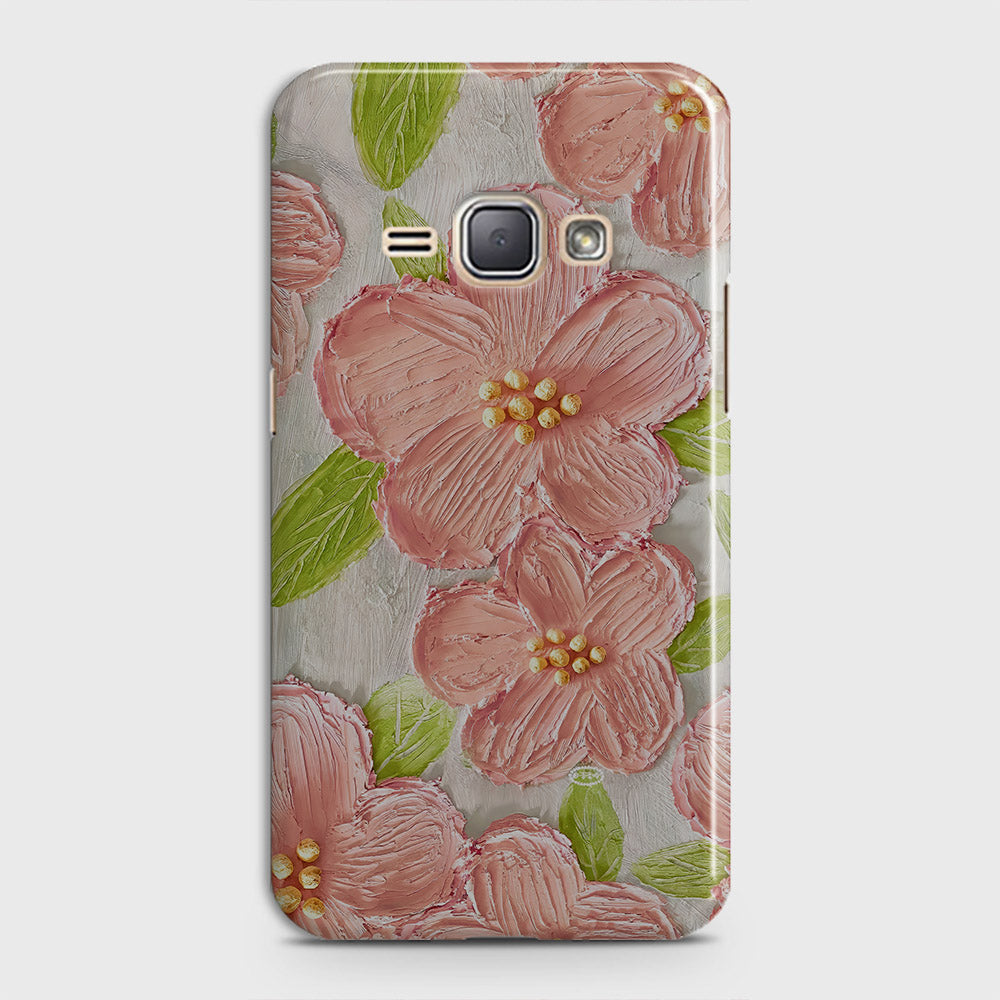 Samsung Galaxy J1 2016 / J120 Cover - Floral Series - Design 9 - Pink & Green - Matte Finish - Snap On Hard Case with LifeTime Colors Guarantee