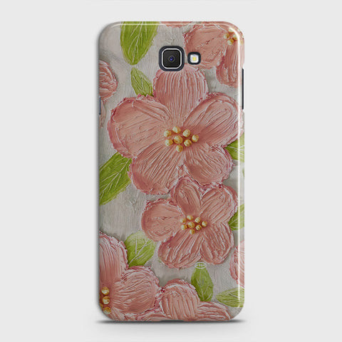 Samsung Galaxy J5 Prime Cover - Floral Series - Design 9 - Pink & Green - Matte Finish - Snap On Hard Case with LifeTime Colors Guarantee