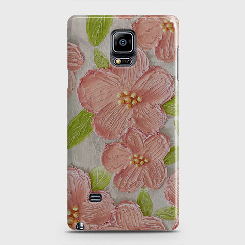 Samsung Galaxy Note 4 Cover - Floral Series - Design 9 - Pink & Green - Matte Finish - Snap On Hard Case with LifeTime Colors Guarantee