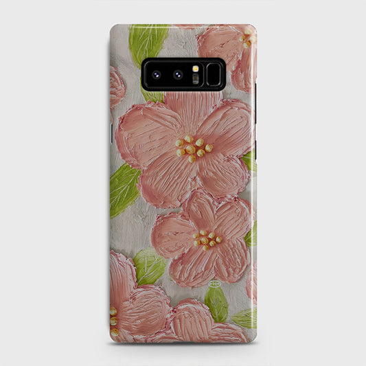 Samsung Galaxy Note 8 Cover - Floral Series - Design 9 - Pink & Green - Matte Finish - Snap On Hard Case with LifeTime Colors Guarantee