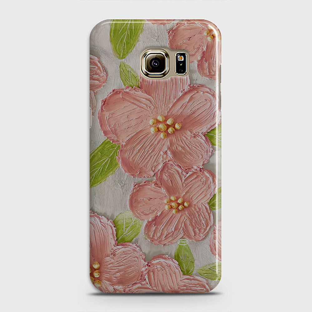 Samsung Galaxy S6 Cover - Floral Series - Design 9 - Pink & Green - Matte Finish - Snap On Hard Case with LifeTime Colors Guarantee