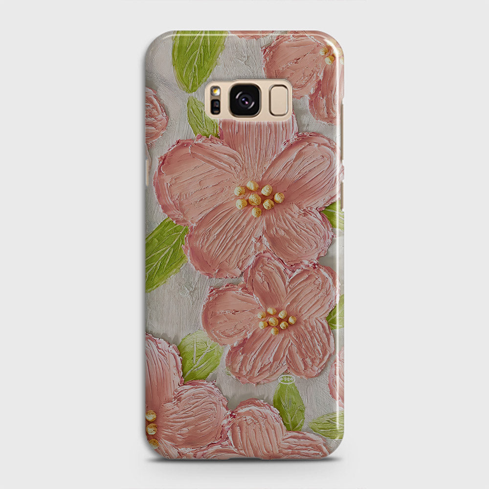 Samsung Galaxy S8 Cover - Floral Series - Design 9 - Pink & Green - Matte Finish - Snap On Hard Case with LifeTime Colors Guarantee