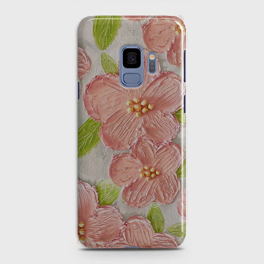 Samsung Galaxy S9 Cover - Floral Series - Design 9 - Pink & Green - Matte Finish - Snap On Hard Case with LifeTime Colors Guarantee