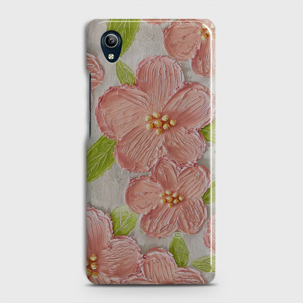 Vivo Y91C Cover - Floral Series - Design 9 - Pink & Green - Matte Finish - Snap On Hard Case with LifeTime Colors Guarantee