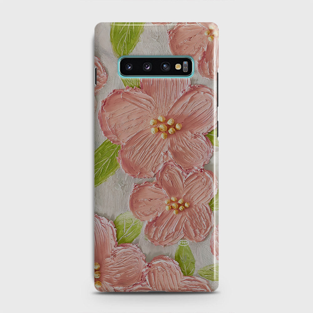 Samsung Galaxy S10 Plus Cover - Floral Series - Design 9 - Pink & Green - Matte Finish - Snap On Hard Case with LifeTime Colors Guarantee