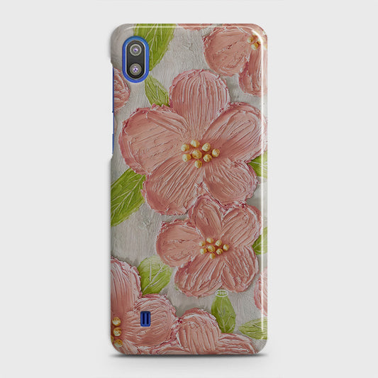 Samsung Galaxy A10 Cover - Floral Series - Design 9 - Pink & Green - Matte Finish - Snap On Hard Case with LifeTime Colors Guarantee